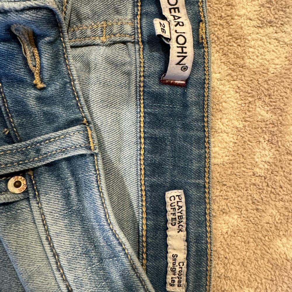 Dear John Blue Boyfriend Jeans Distressed Cuffed - Picture 4 of 4